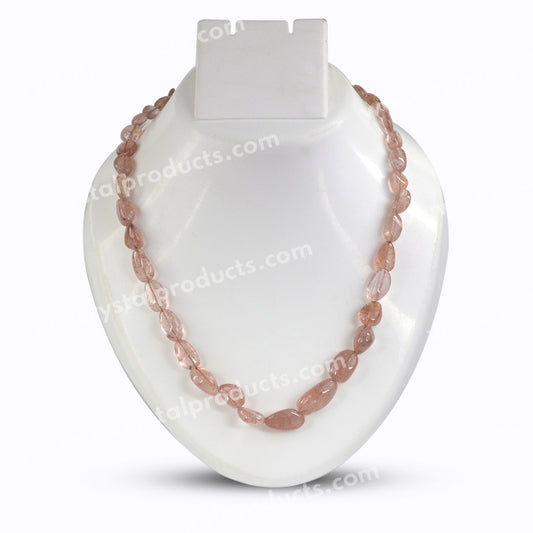 Natural Crystal Stone Cherry Quartz Necklace for Women
