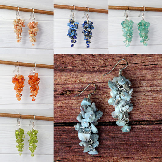 Natural Crystal Stone Chip Bead Earring for Girls & Women