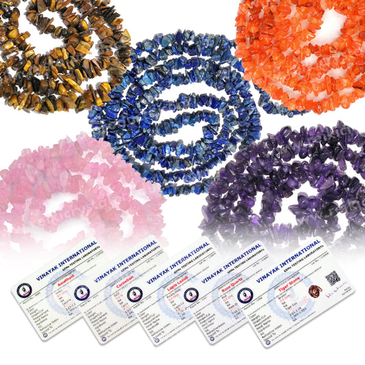 Certified Natural Crystal Stone Chip Beads Mala - Necklace