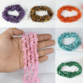 Natural Crystal Stone Chip Beads Mala / Necklace
