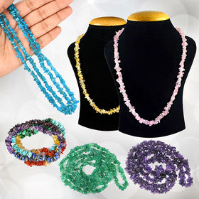 Natural Crystal Stone Chip Beads Mala / Necklace