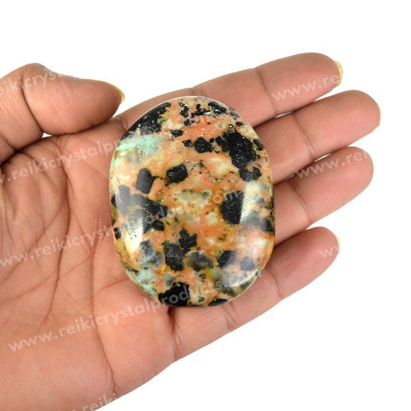 Natural Chrysocolla Palm Stone 5 cm Healing Crystal