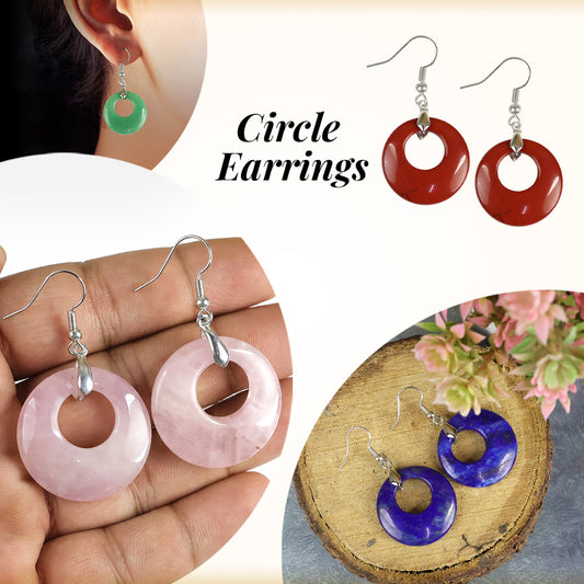 Crystal Stone Circle Shape Earrings for Girls / Women