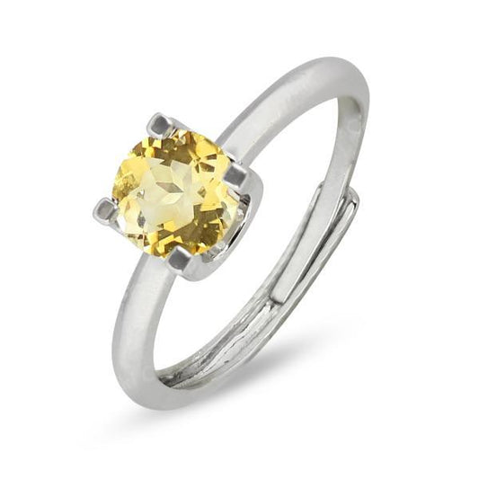 AAA Adjustable Citrine Gemstone Ring for Women Girls