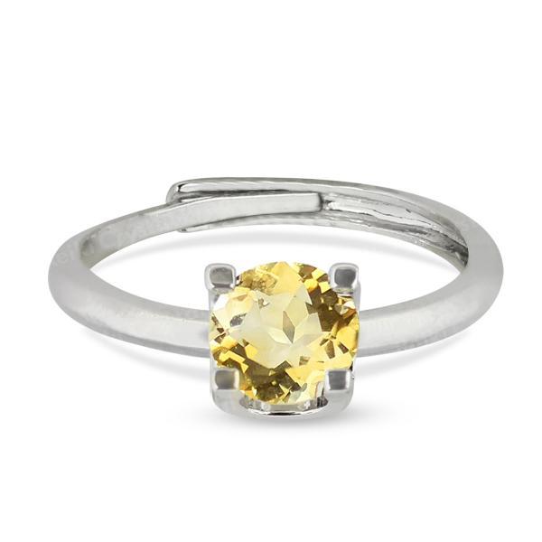 AAA Adjustable Citrine Gemstone Ring for Women Girls
