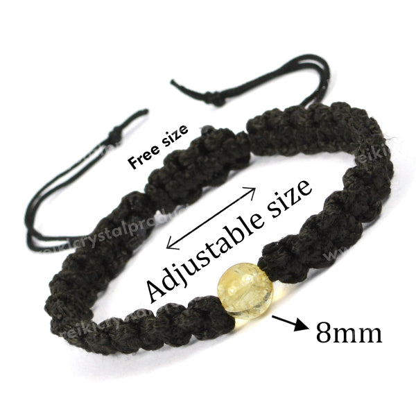Natural Crystal Stone Macrame Nylon Cord Adjustable Energized By Reiki Grand Master