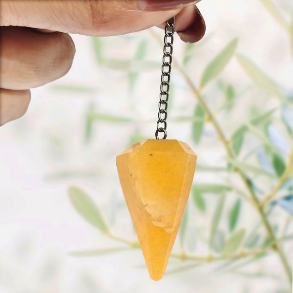 citrine Six faceted dowser pendulum charged by Reiki Grandmaster