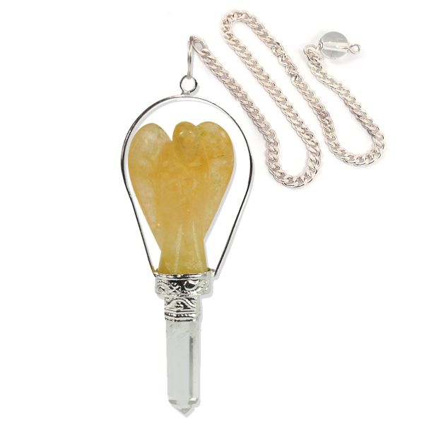 citrine Angel Shape Crystal Dowser Pendulum 