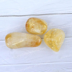 Natural Citrine Tumble Stone Pack of 100 Gram | Polished Citrine Healing Crystal Tumbled Stones for Prosperity, Abundance & Success | Reiki Energized Crystal for Meditation, Vastu, Feng Shui
