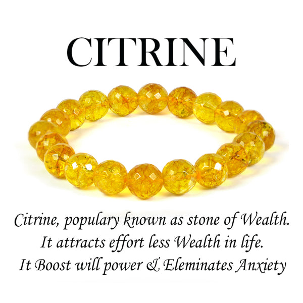 Citrine 10 mm Faceted Bracelet