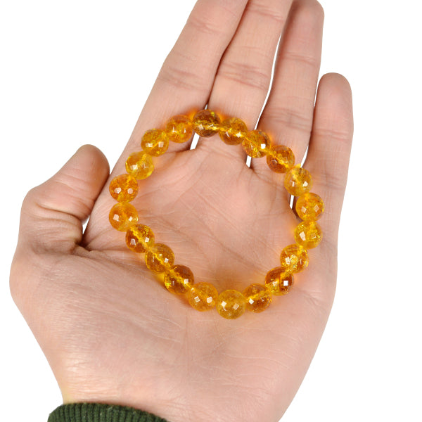 Citrine 10 mm Faceted Bracelet
