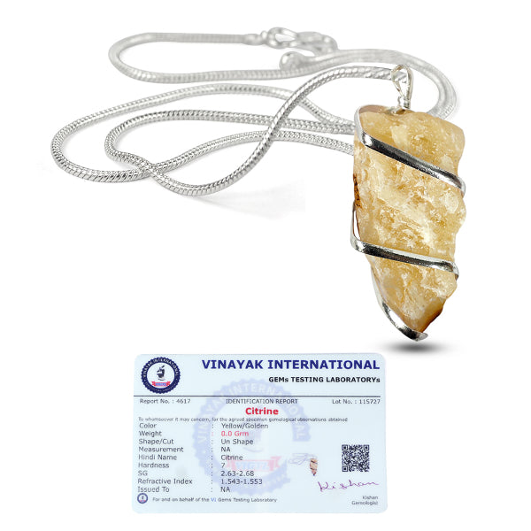 Certified AAA Quality Natural Wire Wrapped Pendant - Locket with Metal Chain