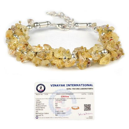 Certified Natural Crystal Stone Adjustable Chip Beads Bracelet