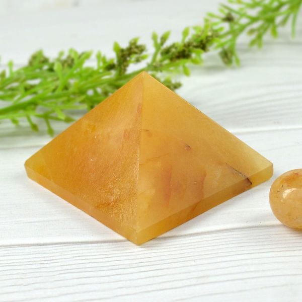 Citrine crystal pyramid for desk and workspace placement