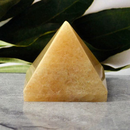 Golden Citrine stone pyramid for positive energy and success