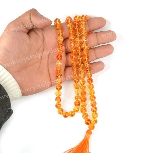 Citrine Mala 108 Beads – Natural Jap Mala for Wealth & Meditation
