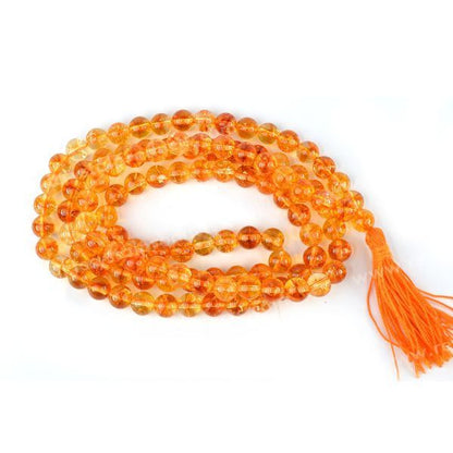 Citrine Mala 108 Beads – Natural Jap Mala for Wealth & Meditation
