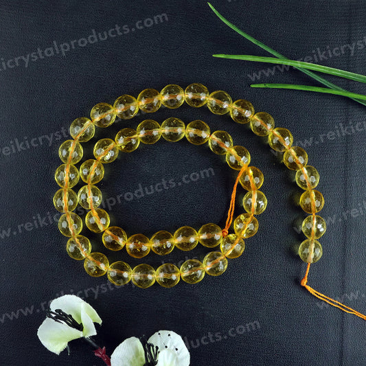 Citrine 8 mm Faceted Loose Beads 45-50 pcs for Making Bracelet Mala Necklaces