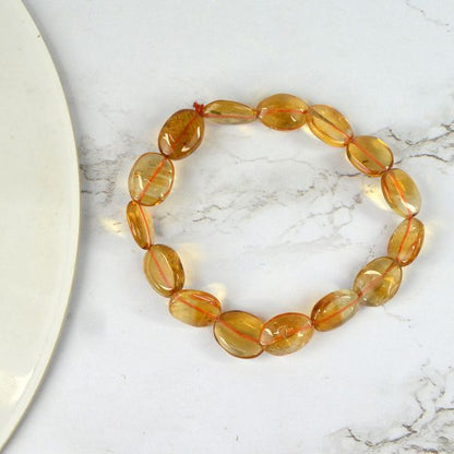 Natural Crystal Stone Oval Beads Bracelet