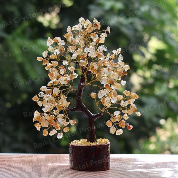 Natural Original Crystal Stone Chip 200 Beads Tree for Decorative Showpiece