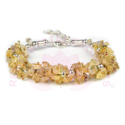 Natural Crystal Stone Adjustable Chip Beads Bracelet