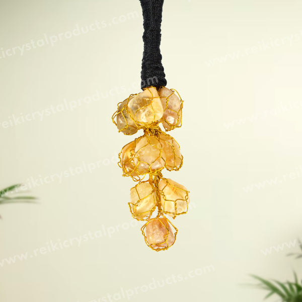 Citrine Tumble Stone Car Hanging / Door Hanging Accessories 9 pc Tumble Stones