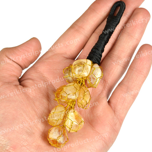 Citrine Tumble Stone Car Hanging / Door Hanging Accessories 9 pc Tumble Stones