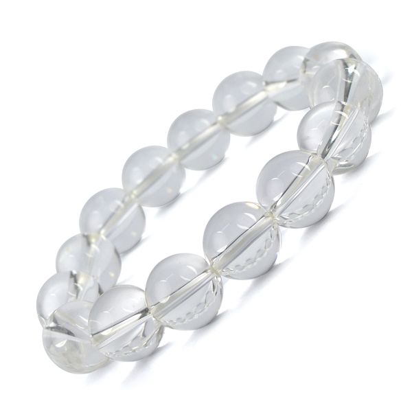 Natural Crystal Stone 12 mm Round Beads Bracelet