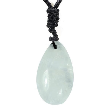 Natural Crytal Stone Drop Shape Pendant with Thrad for Unisex