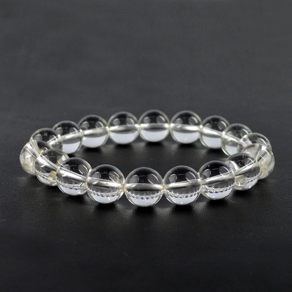 AAA Clear Quartz 10 mm Round Bead Bracelet