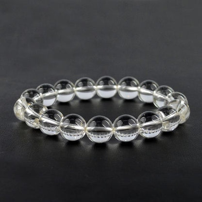 AAA Clear Quartz 10 mm Round Bead Bracelet
