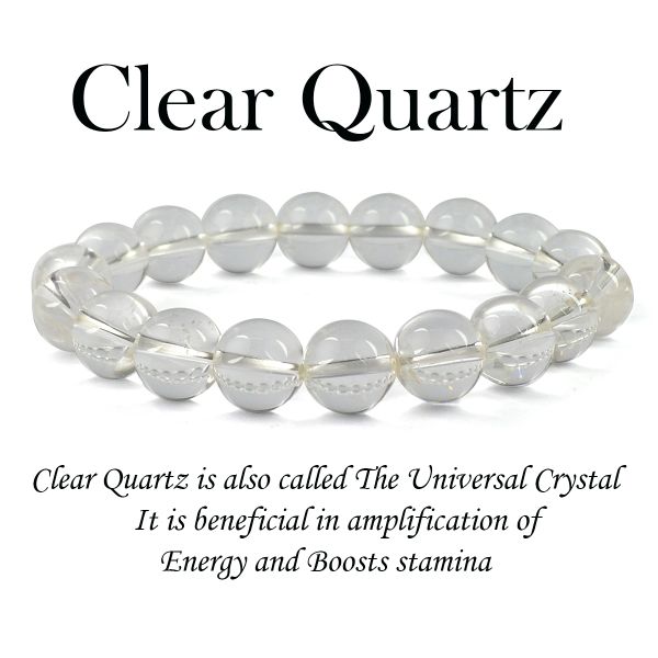 AAA Clear Quartz 10 mm Round Bead Bracelet