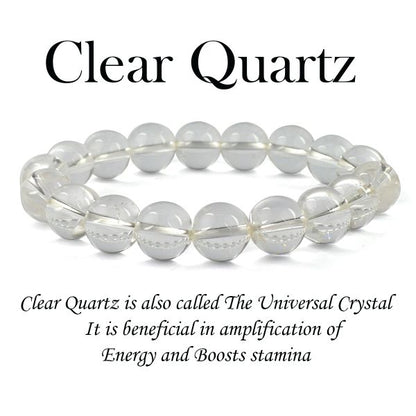 AAA Clear Quartz 10 mm Round Bead Bracelet