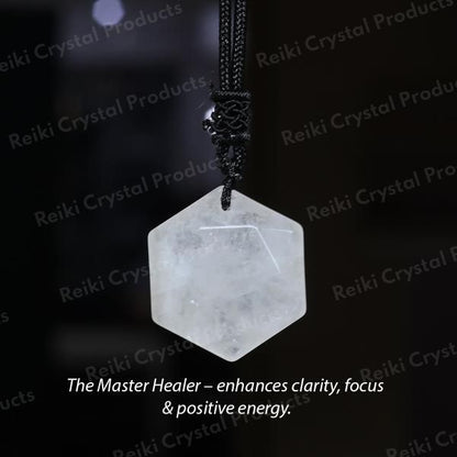 Natural Crystal Stone Star Shape Pendant with Thread for Unisex