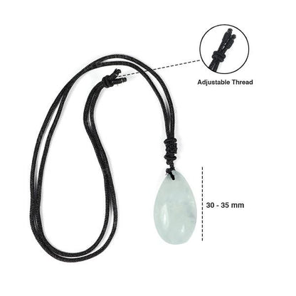 Natural Crytal Stone Drop Shape Pendant with Thrad for Unisex