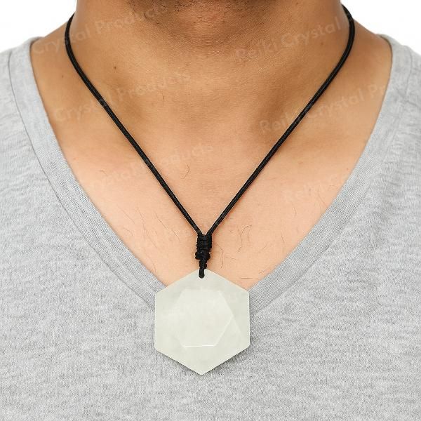 Natural Crystal Stone Star Shape Pendant with Thread for Unisex