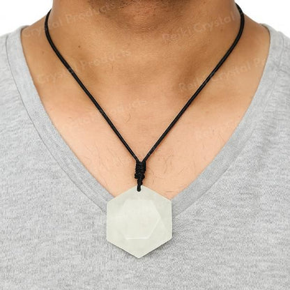 Natural Crystal Stone Star Shape Pendant with Thread for Unisex