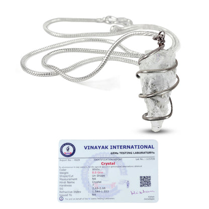 Certified AAA Quality Natural Wire Wrapped Pendant - Locket with Metal Chain