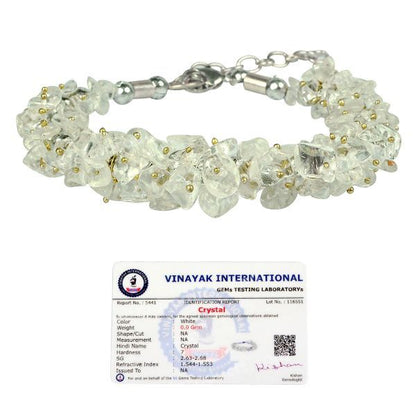 Certified Natural Crystal Stone Adjustable Chip Beads Bracelet