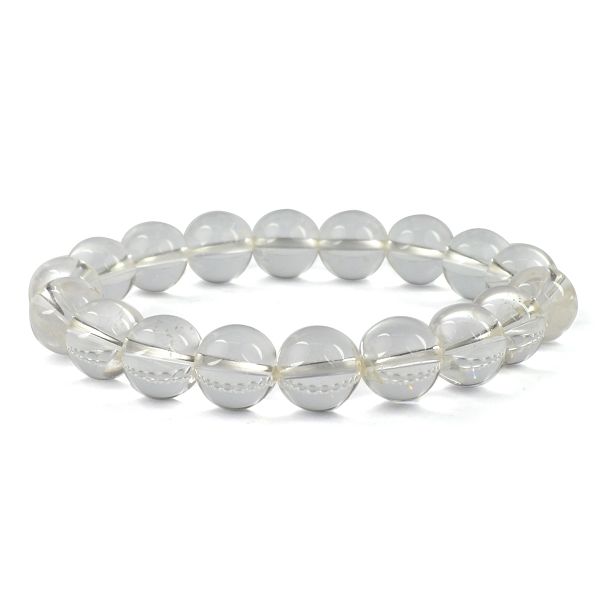 AAA Clear Quartz 10 mm Round Bead Bracelet