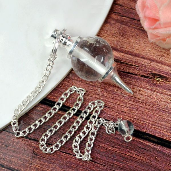 Natural Crystal Ball Dowser - Pendulam