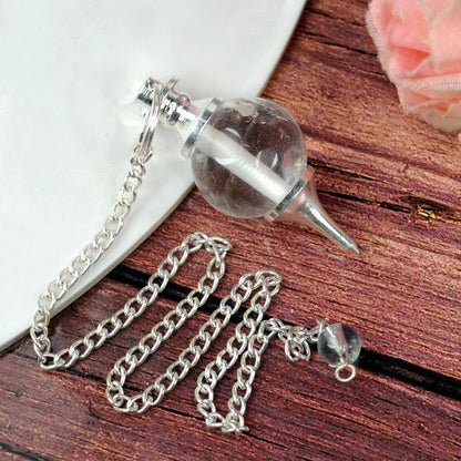 Natural Crystal Ball Dowser - Pendulam