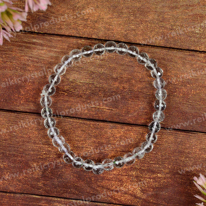 Natural Crystal Stones 6 mm Faceted Beads Bracelet