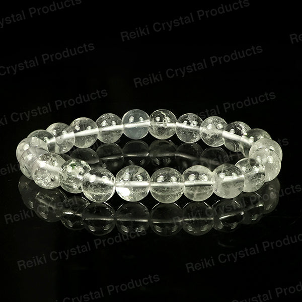 Natural Crystal Stones 8 mm Round Beads Bracelet