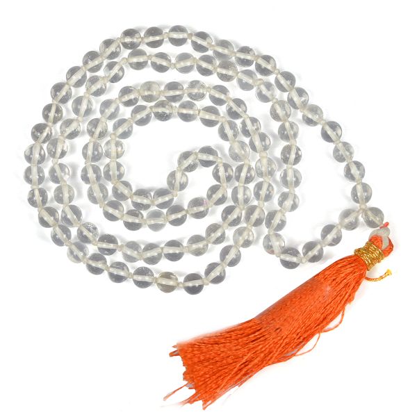 Natural Crystal Stone 6 mm 108 Round Beads Jaap Mala for Unisex