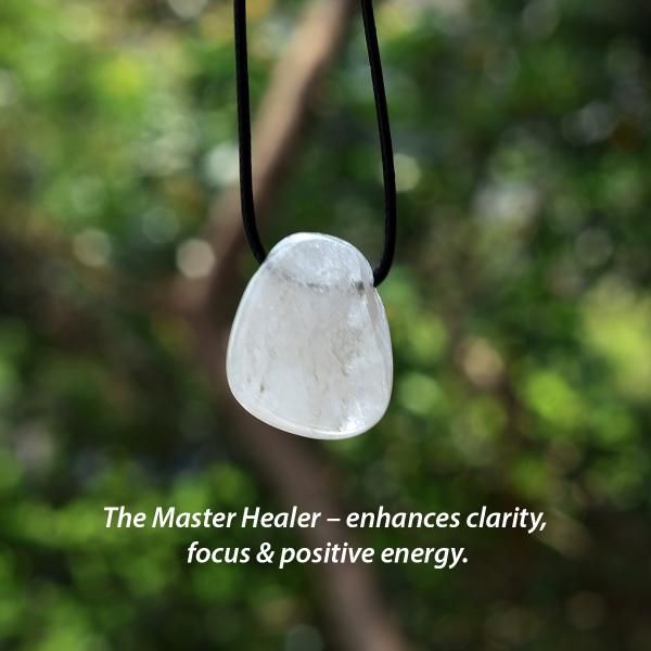 Natural Crystal Stone Tumble Pendant with Thread for Unisex