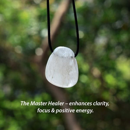 Natural Crystal Stone Tumble Pendant with Thread for Unisex