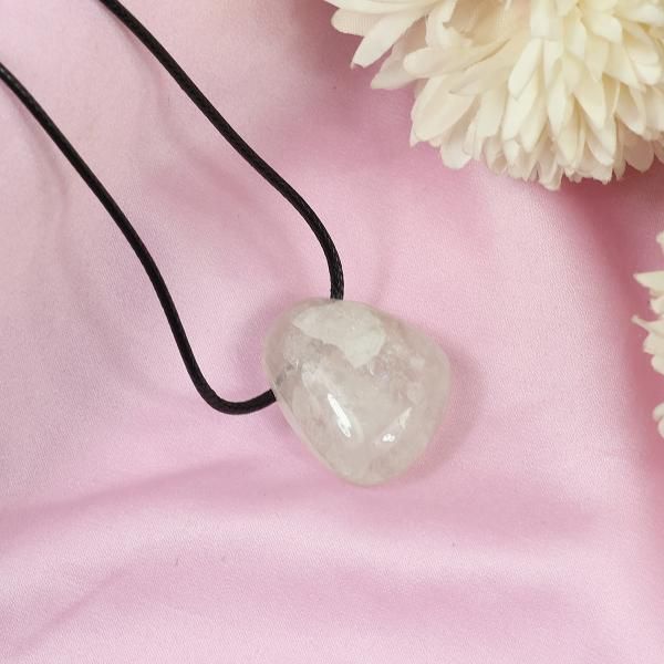 Natural Crystal Stone Tumble Pendant with Thread for Unisex