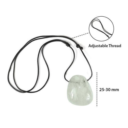 Natural Crystal Stone Tumble Pendant with Thread for Unisex