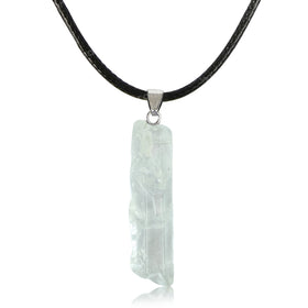 Natural Clear Quartz Pencil Pendant/Locket With Thread Crystal Stone Pendant For Unisex